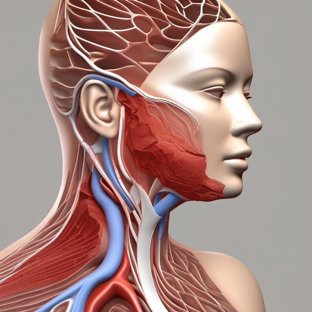 Unspecified injury of unspecified external jugular vein digital illustration