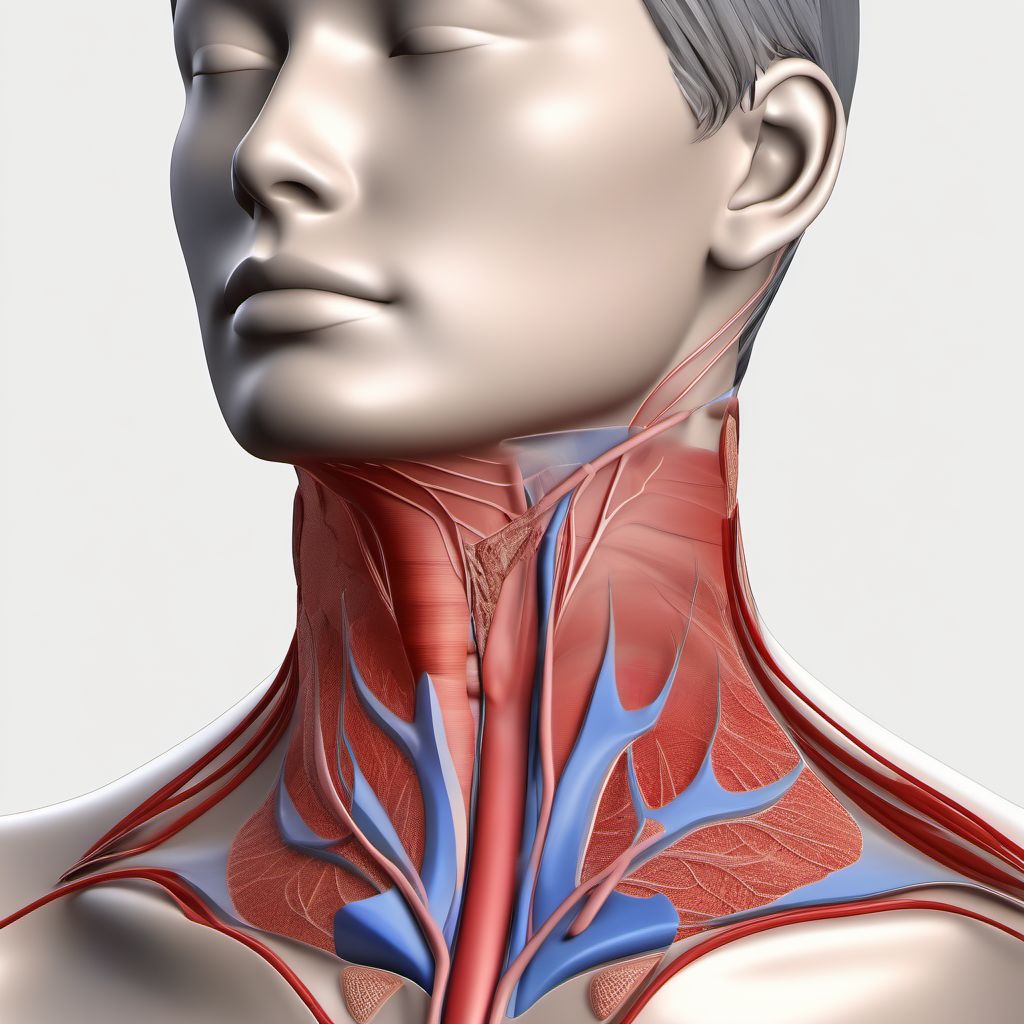 Minor laceration of external jugular vein digital illustration