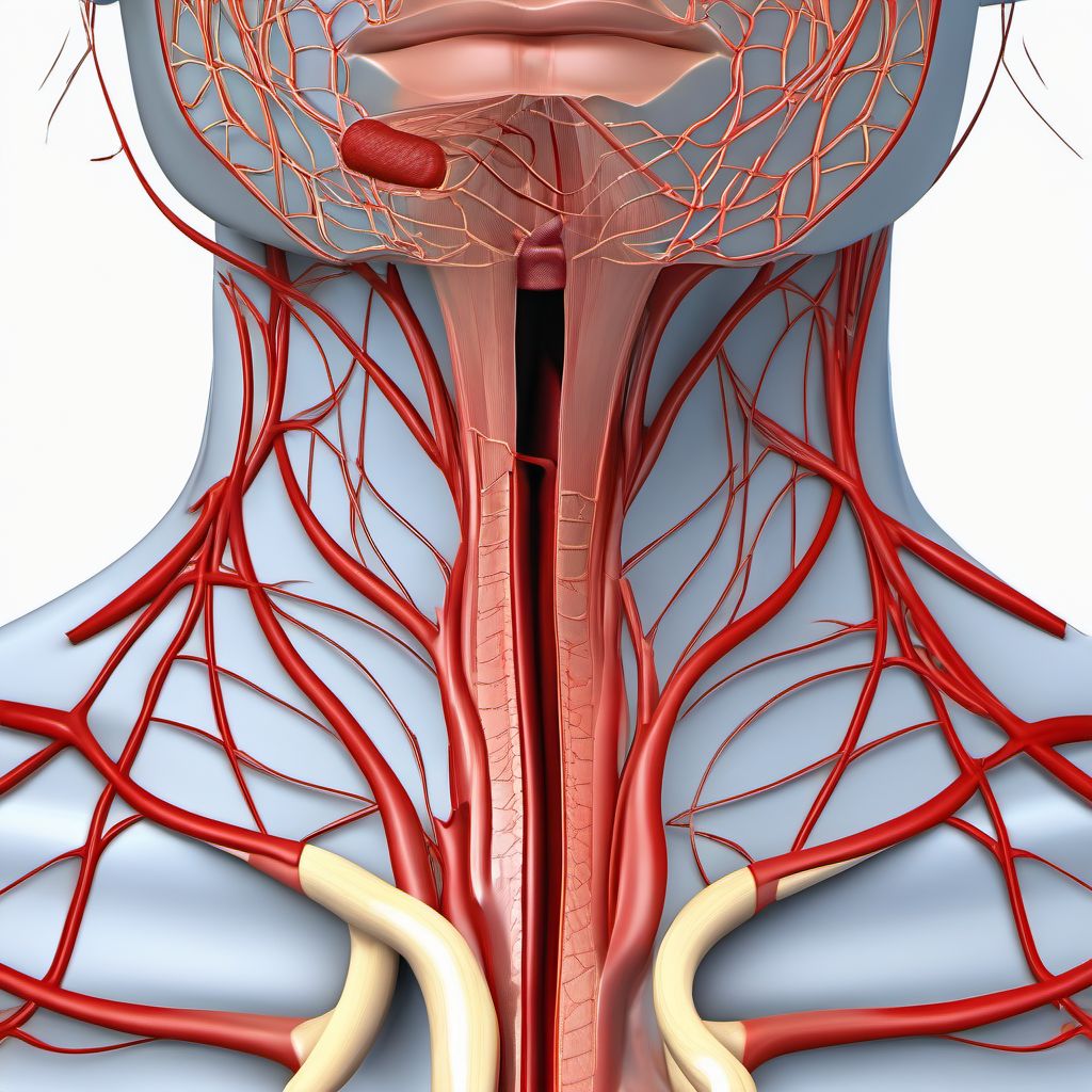 Minor laceration of unspecified external jugular vein digital illustration