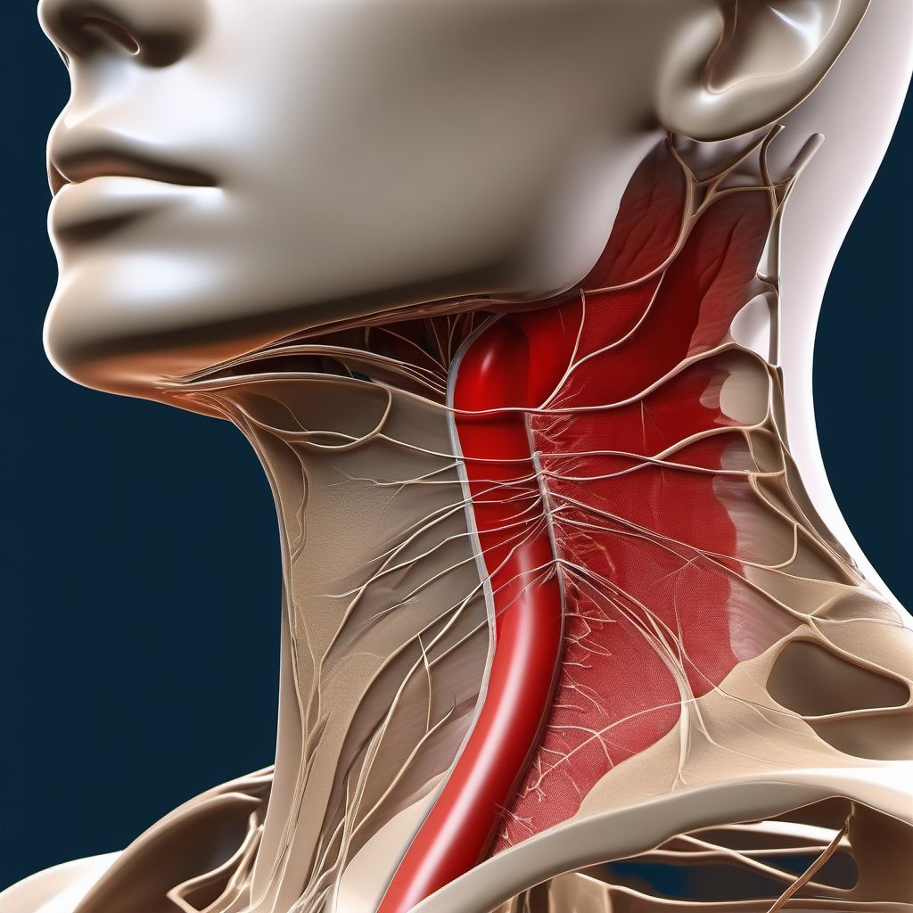 Major laceration of external jugular vein digital illustration