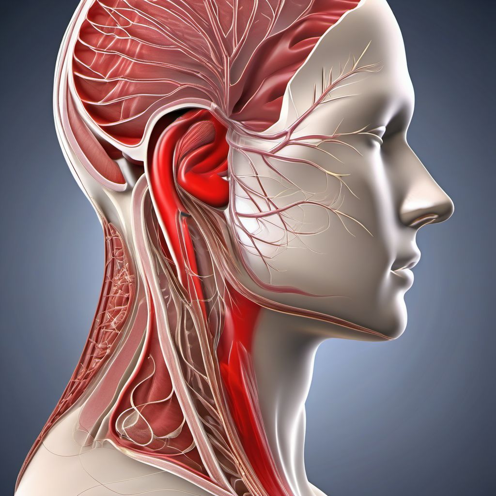 Other specified injury of external jugular vein digital illustration