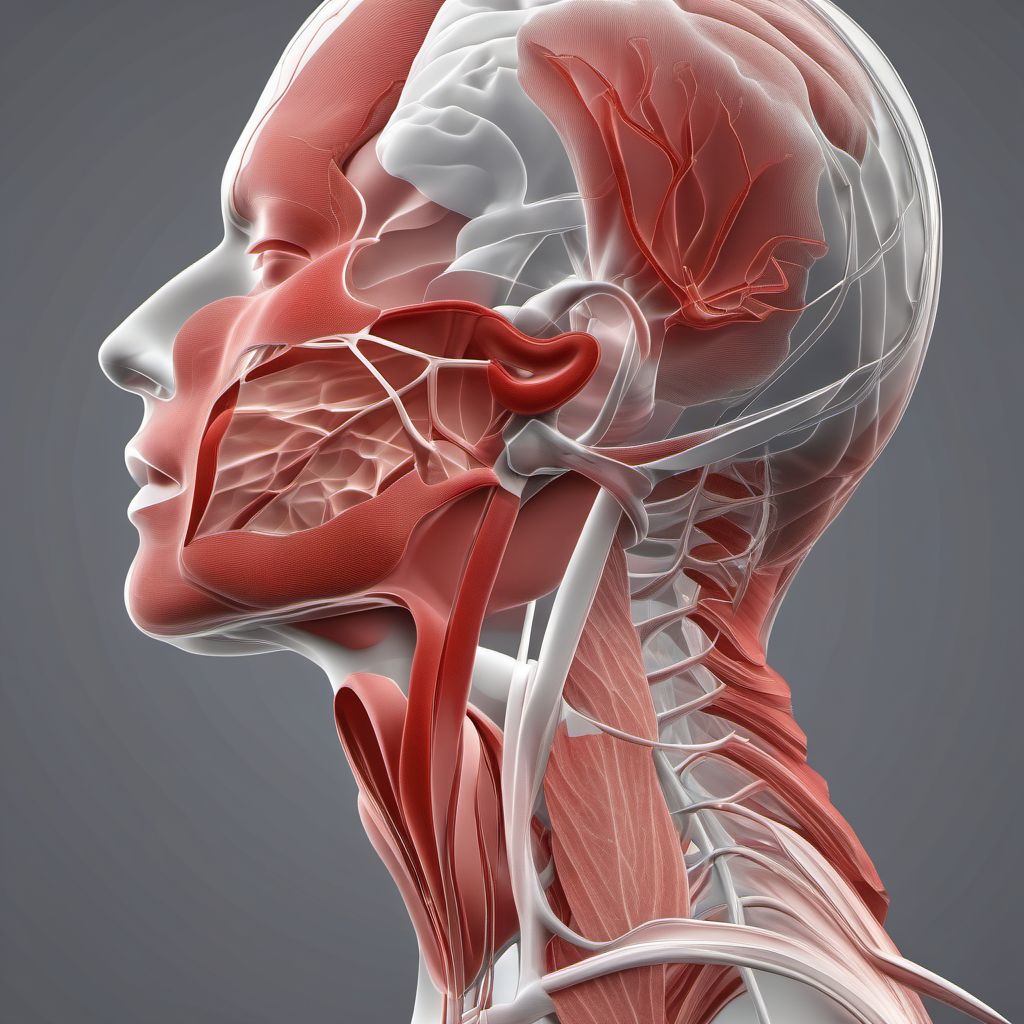 Other specified injury of unspecified external jugular vein digital illustration