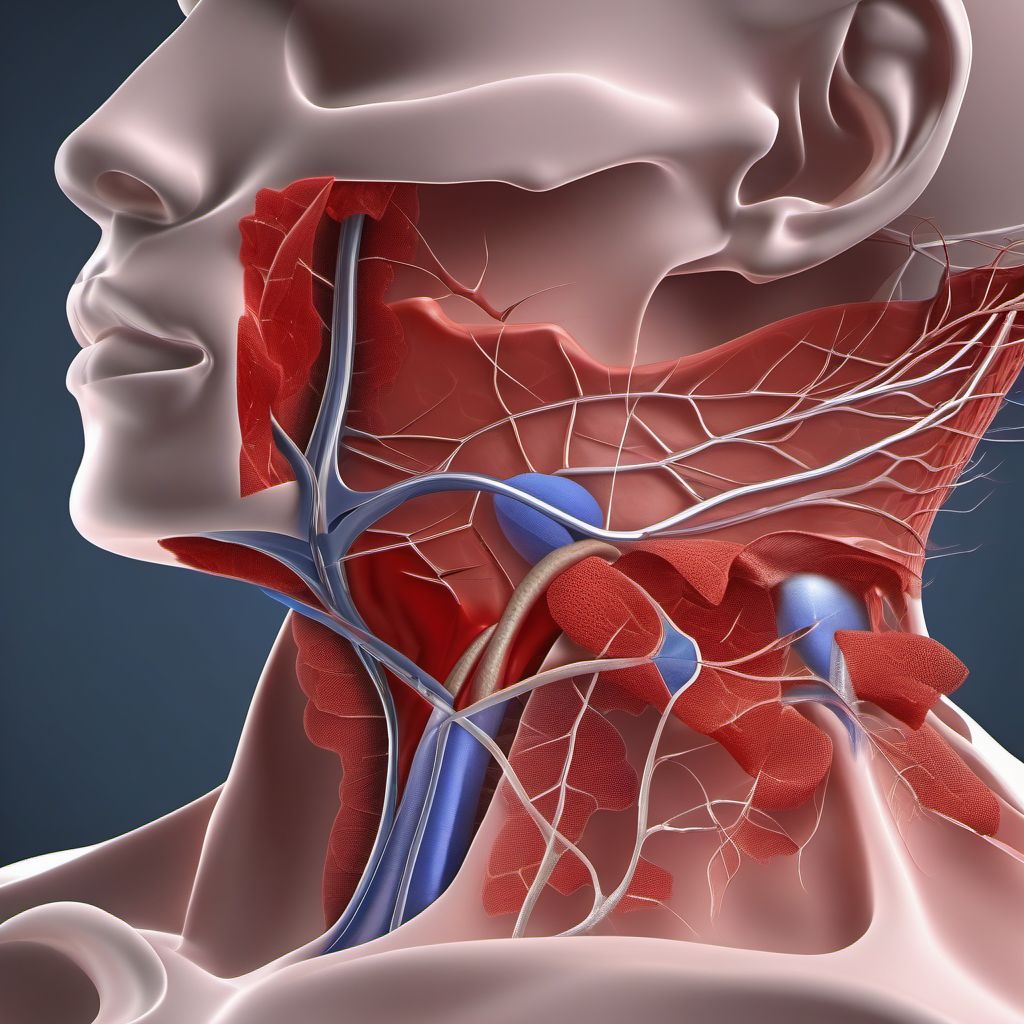 Unspecified injury of internal jugular vein digital illustration