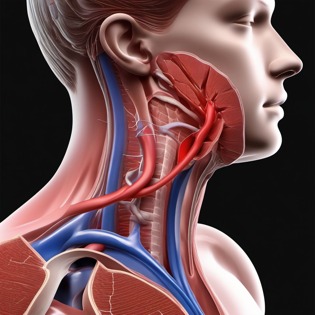 Unspecified injury of left internal jugular vein digital illustration