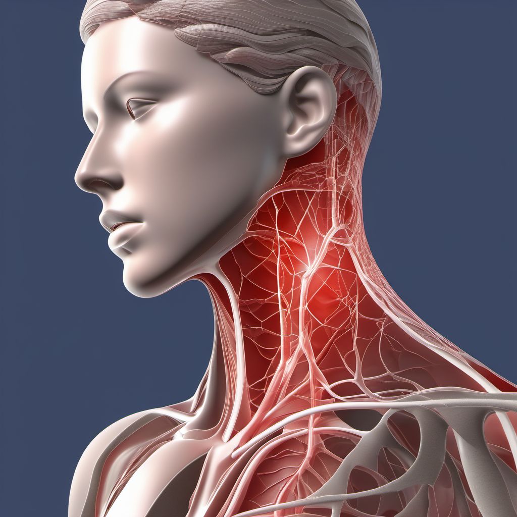 Unspecified injury of unspecified internal jugular vein digital illustration