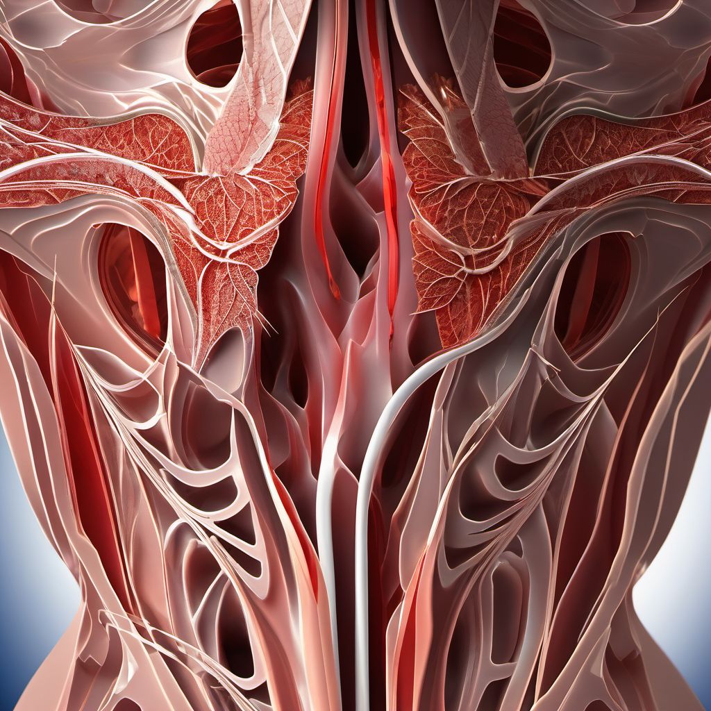 Minor laceration of unspecified internal jugular vein digital illustration