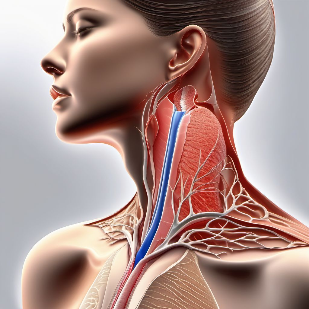 Major laceration of unspecified internal jugular vein digital illustration