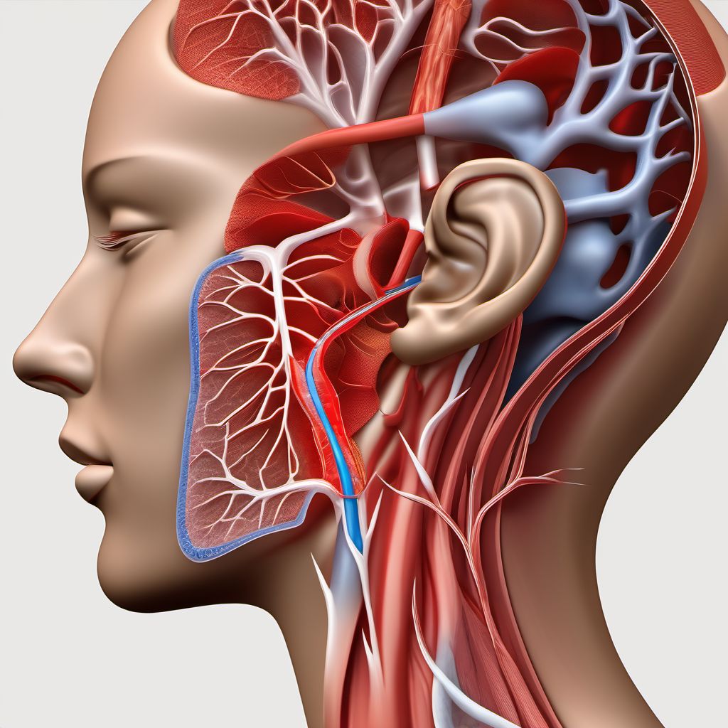 Other specified injury of internal jugular vein digital illustration