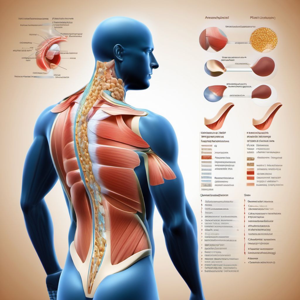 Injury of muscle, fascia and tendon at neck level digital illustration