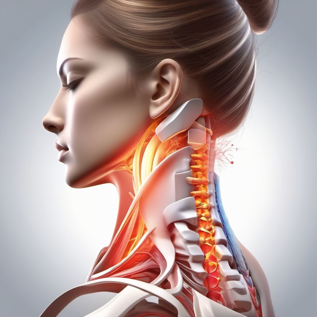 Crushing injury of neck digital illustration