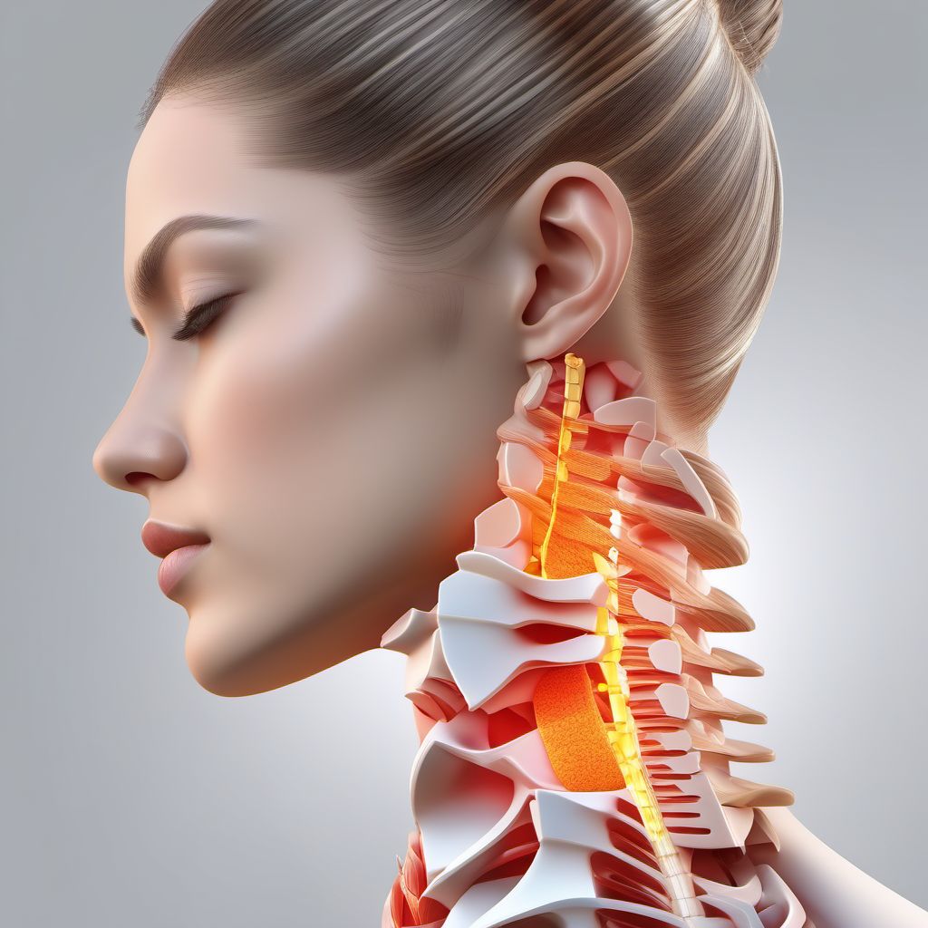 Crushing injury of other specified parts of neck digital illustration