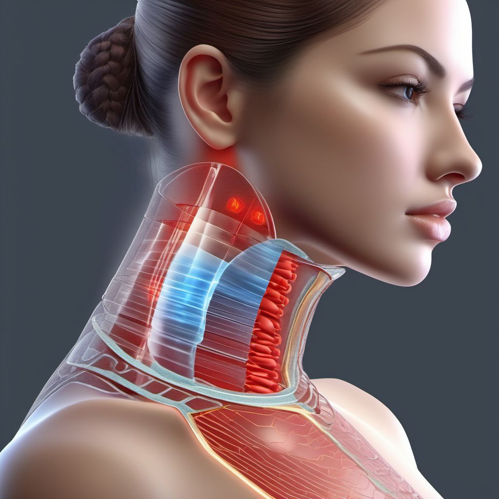 Other specified injuries of unspecified part of neck digital illustration