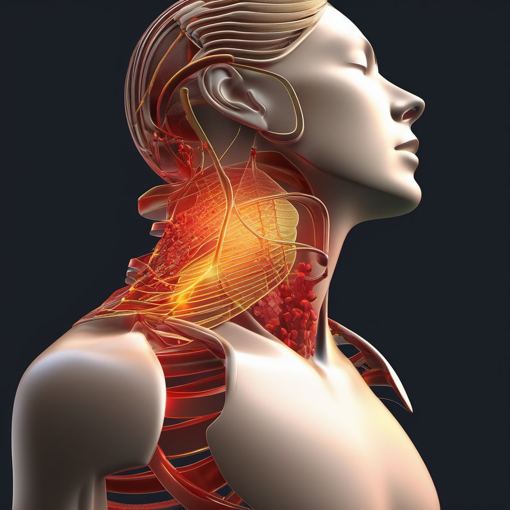 Unspecified injury of neck digital illustration