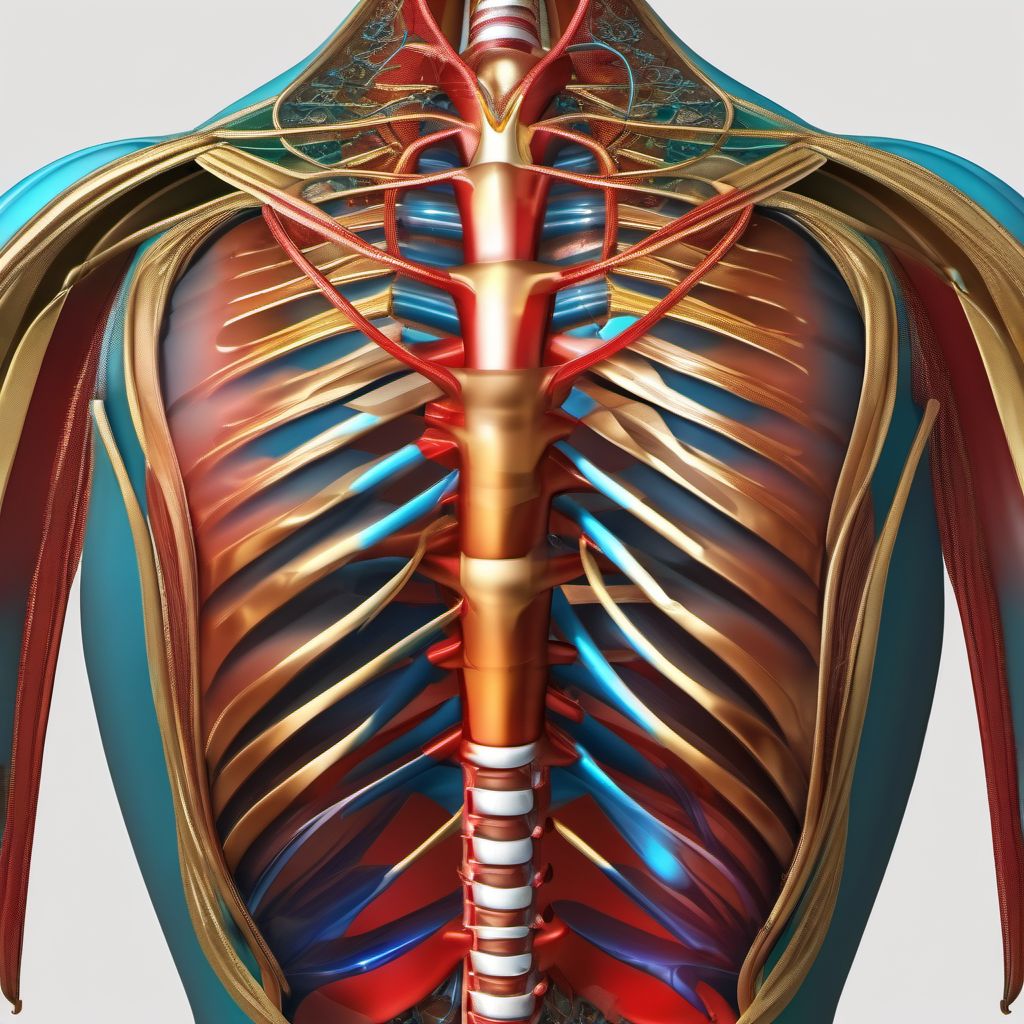 Superficial injury of thorax digital illustration