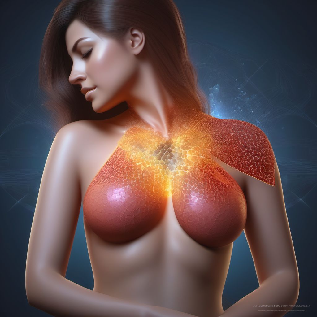 Contusion of breast, unspecified breast digital illustration