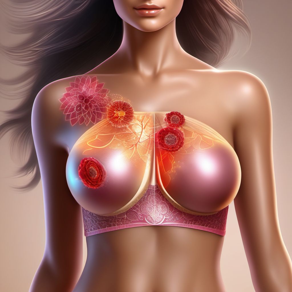 Unspecified superficial injuries of breast digital illustration