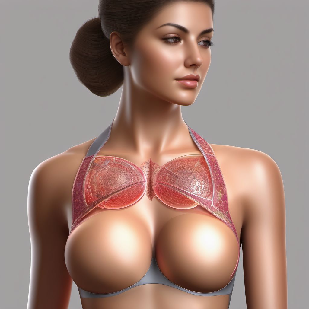 Unspecified superficial injuries of breast, unspecified breast digital illustration