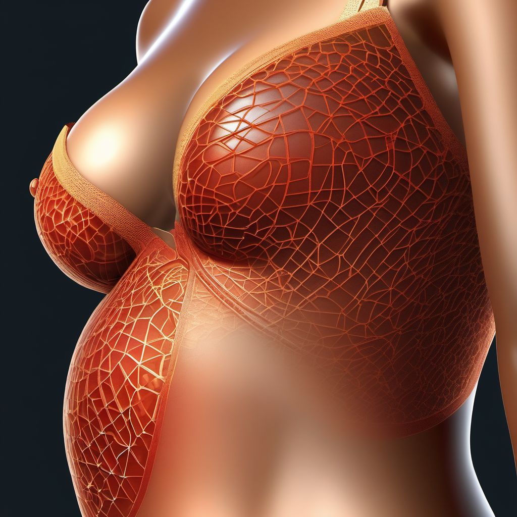 Abrasion of breast, unspecified breast digital illustration