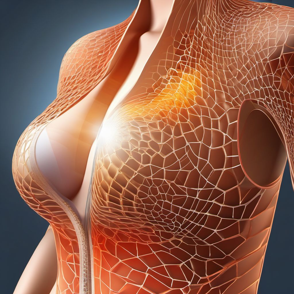 External constriction of part of breast digital illustration