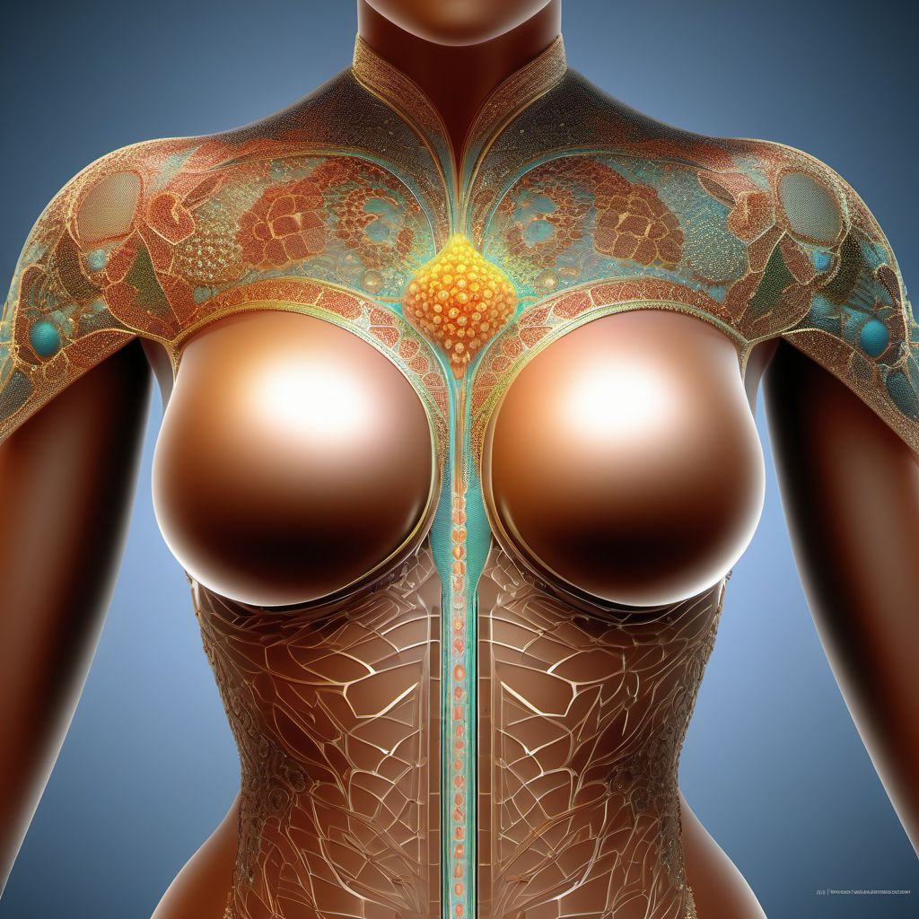 Superficial foreign body of breast digital illustration