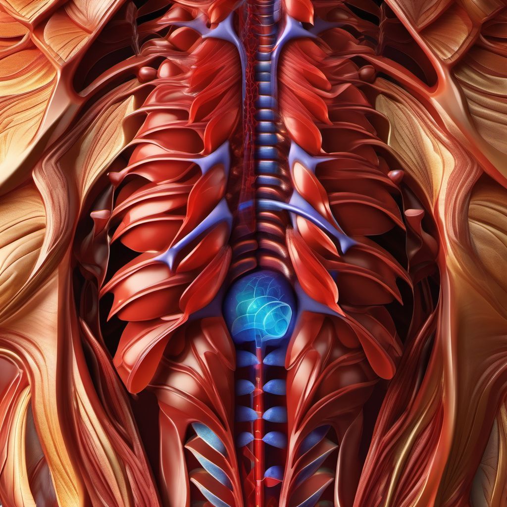 Contusion of right front wall of thorax digital illustration