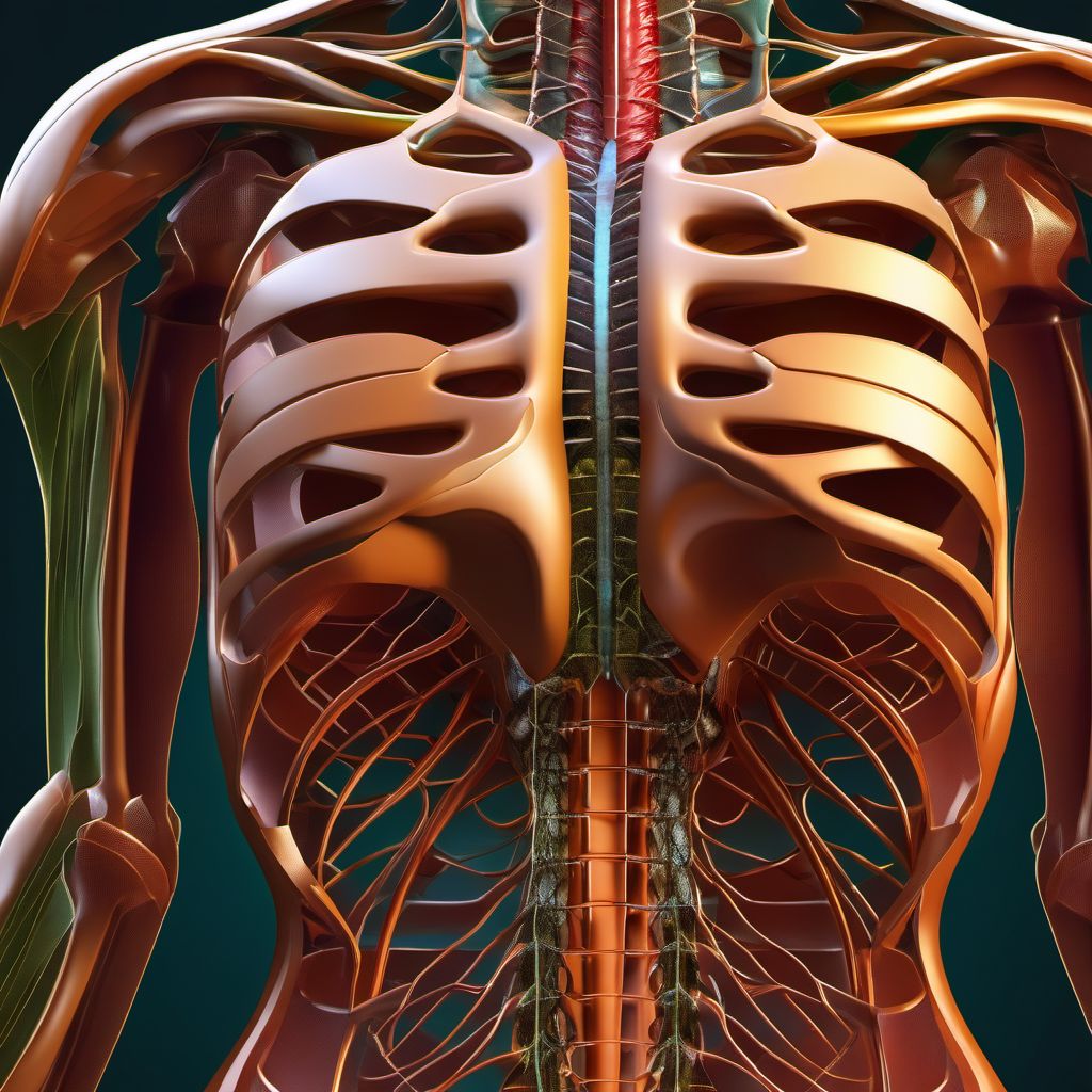 Contusion of left front wall of thorax digital illustration