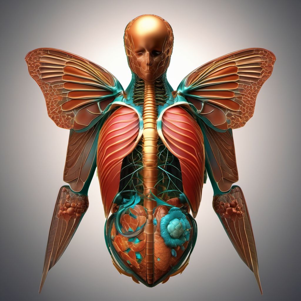 Contusion of unspecified front wall of thorax digital illustration