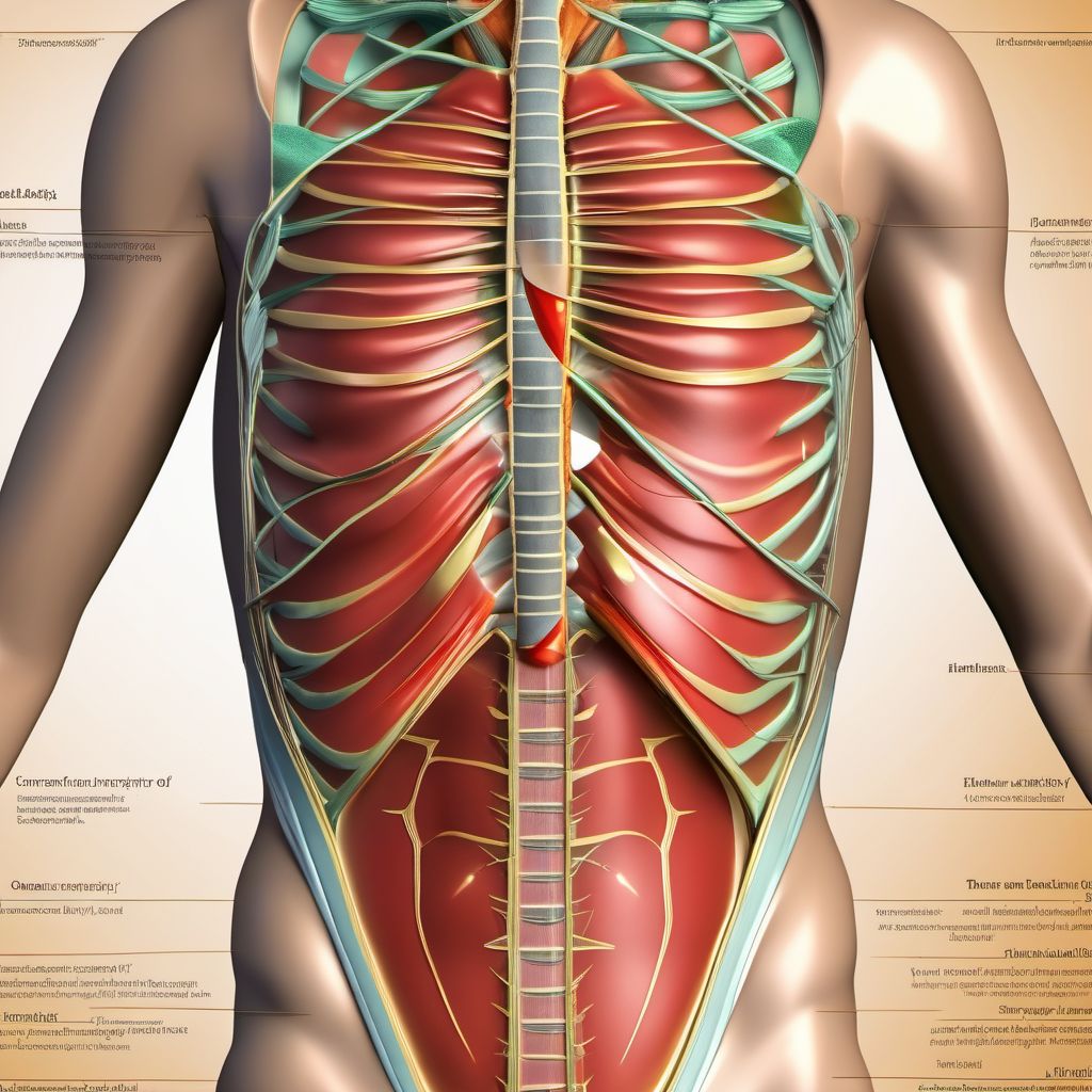 Other and unspecified superficial injuries of front wall of thorax digital illustration