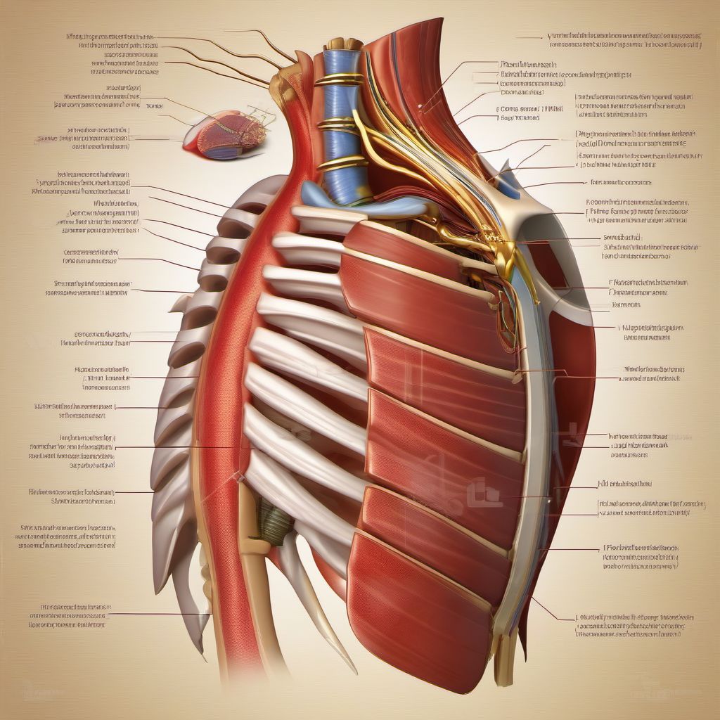 Unspecified superficial injuries of left front wall of thorax digital illustration