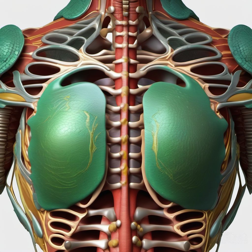 Abrasion of right front wall of thorax digital illustration