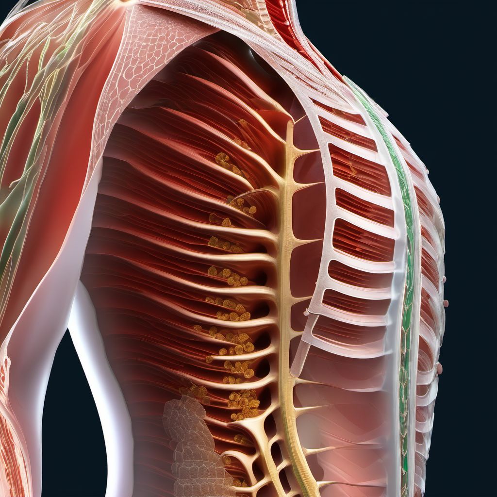 Abrasion of left front wall of thorax digital illustration