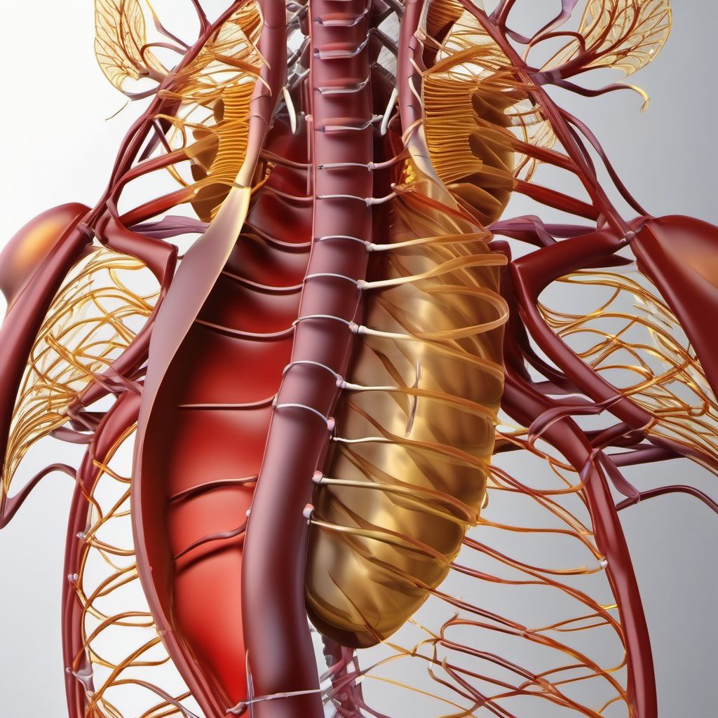 External constriction of right front wall of thorax digital illustration