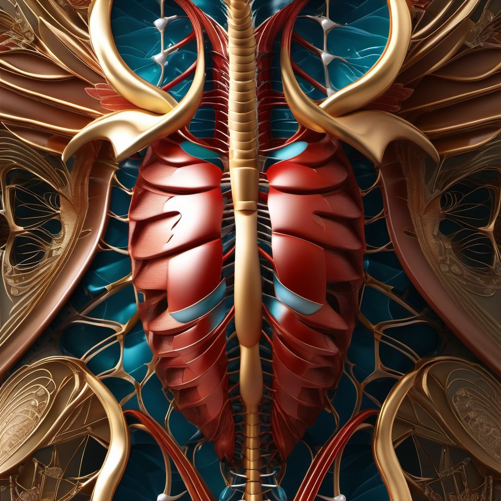 External constriction of left front wall of thorax digital illustration