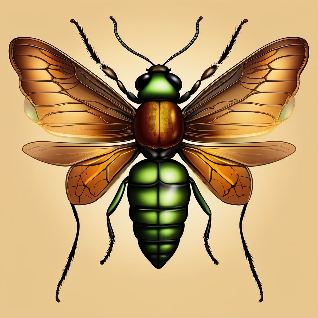 Insect bite (nonvenomous) of right front wall of thorax digital illustration