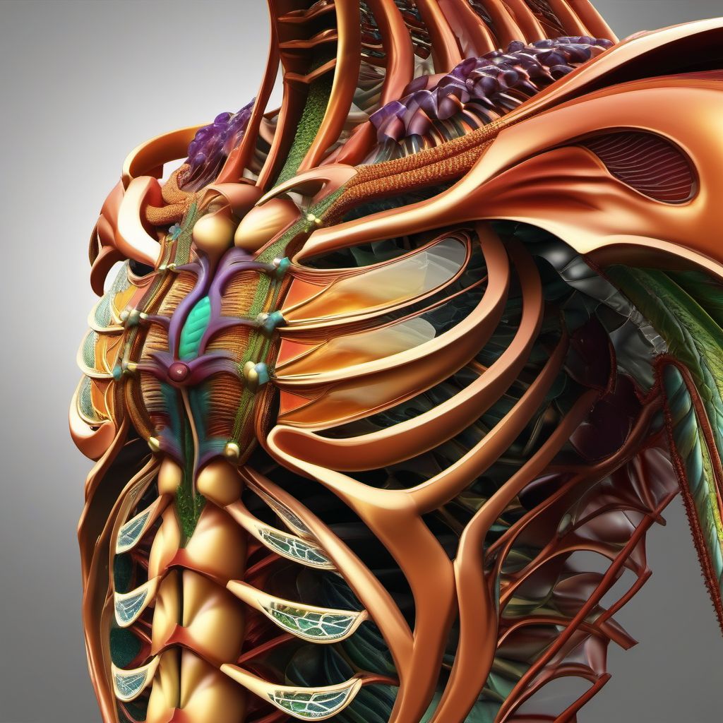 Other superficial bite of right front wall of thorax digital illustration