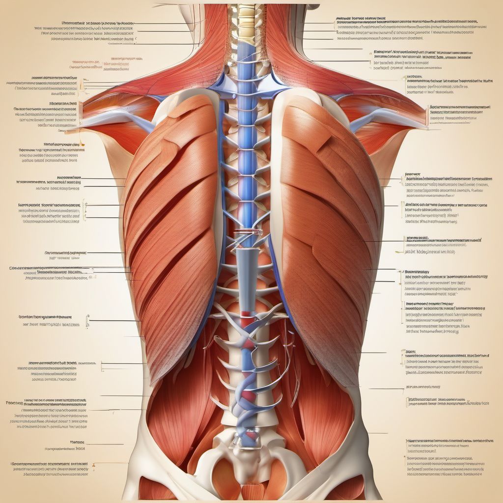 Other and unspecified superficial injuries of back wall of thorax digital illustration