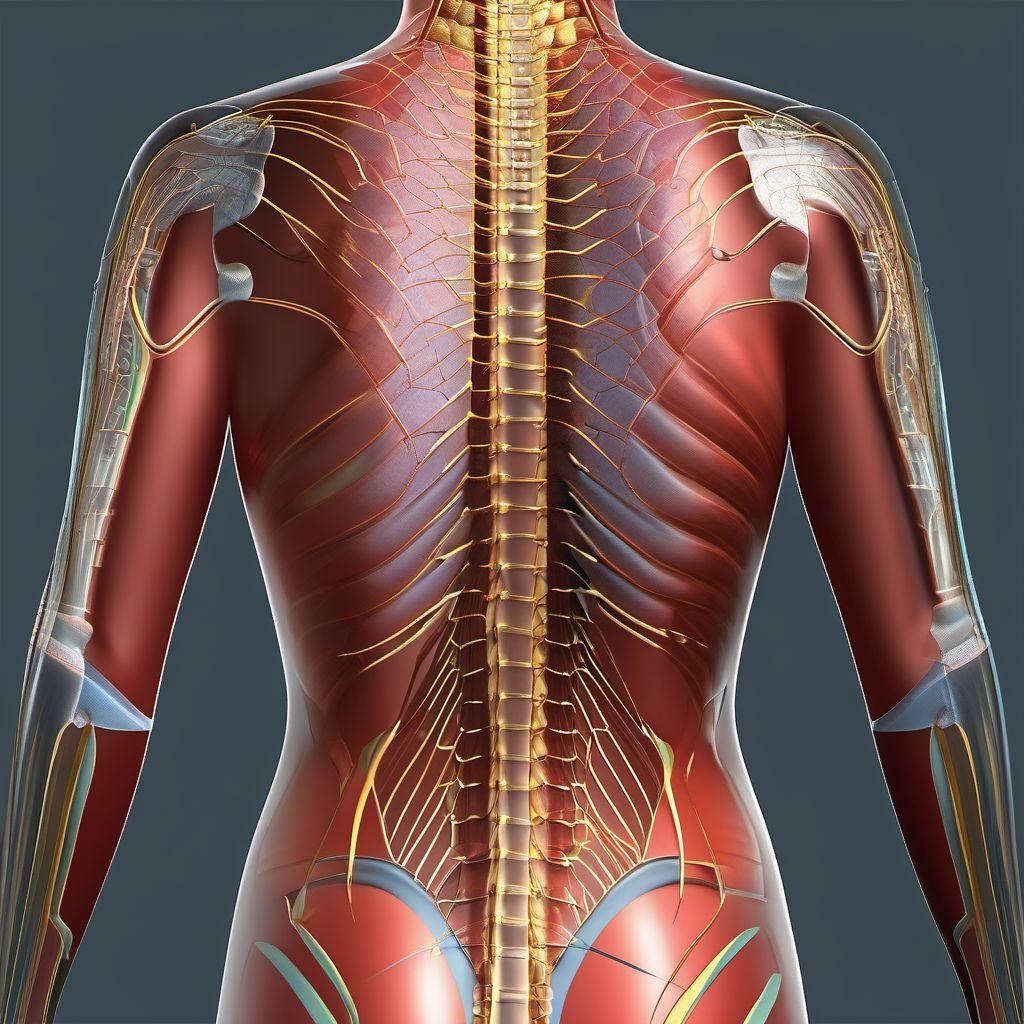 Unspecified superficial injuries of unspecified back wall of thorax digital illustration