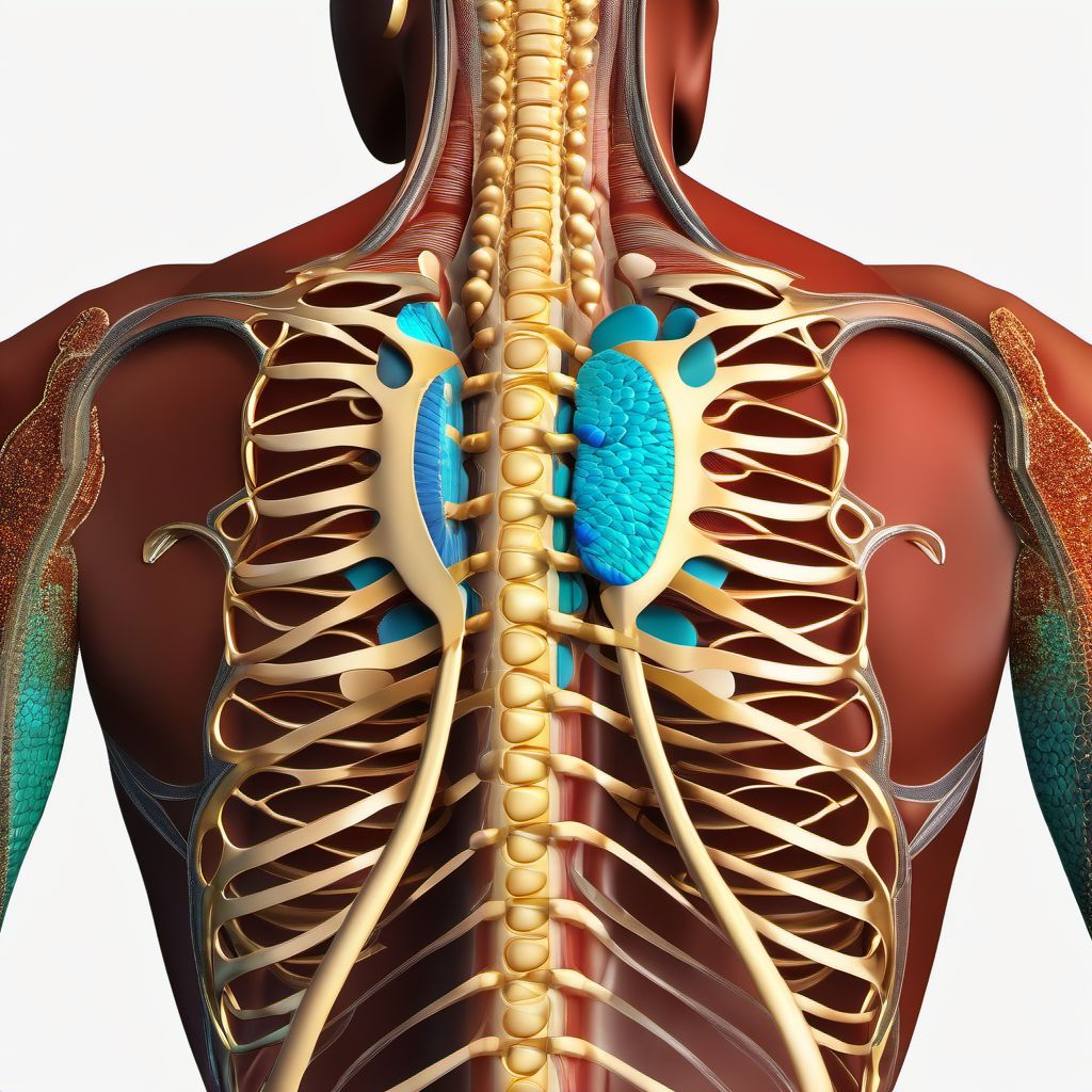 Abrasion of right back wall of thorax digital illustration