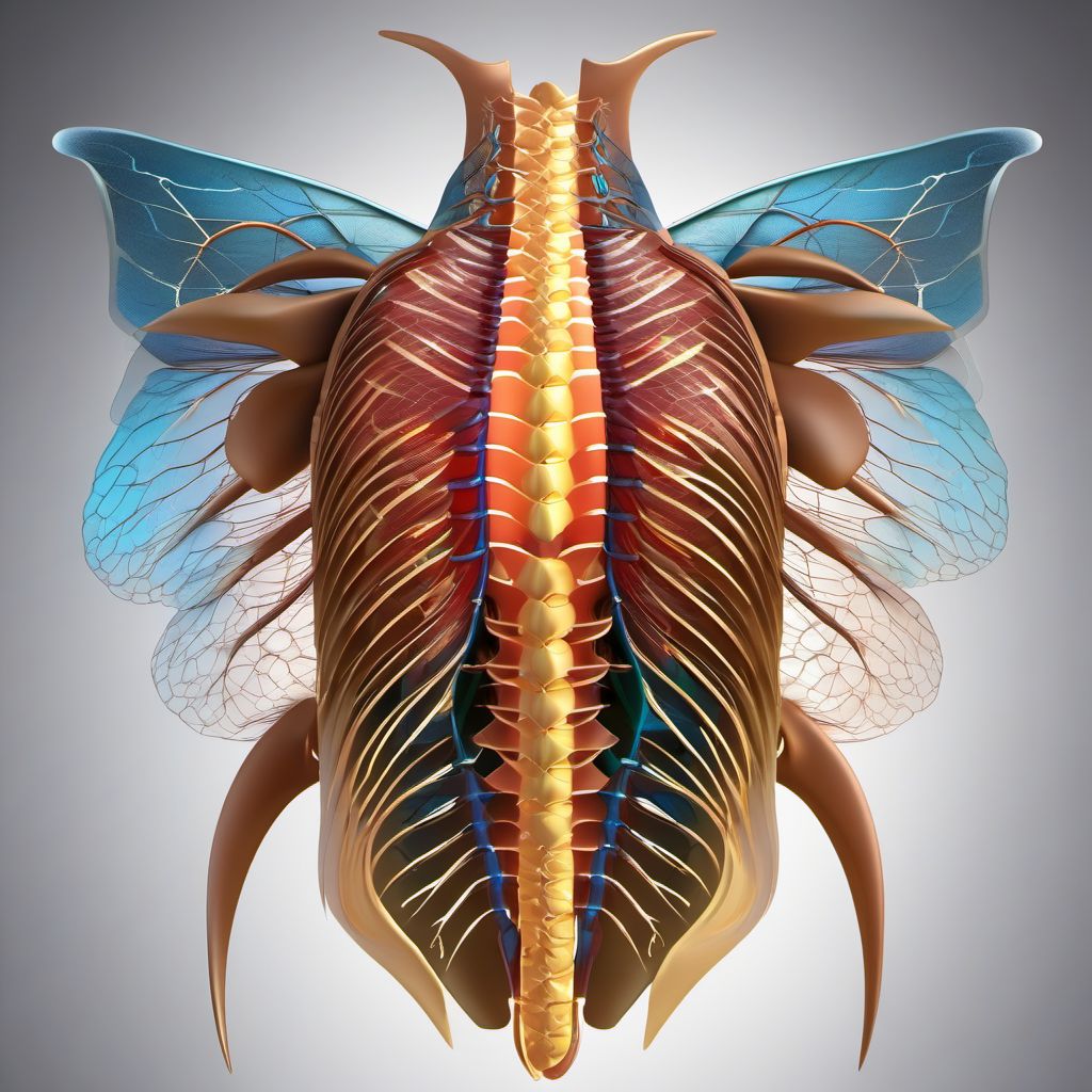 External constriction of back wall of thorax digital illustration