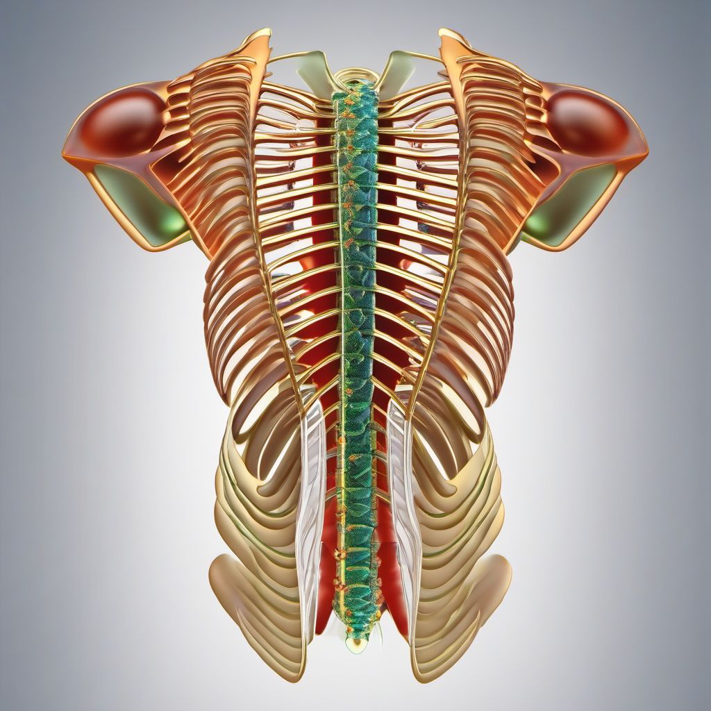 External constriction of unspecified back wall of thorax digital illustration