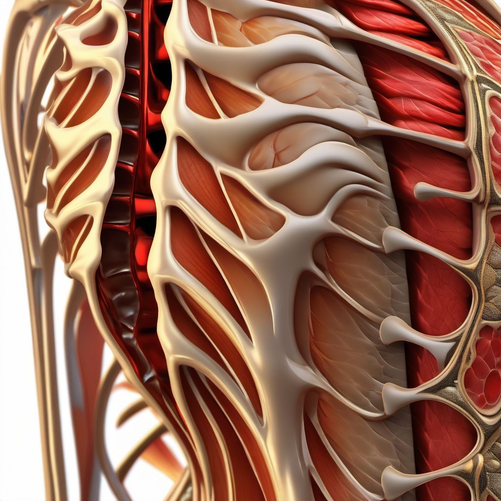 Other superficial bite of right back wall of thorax digital illustration