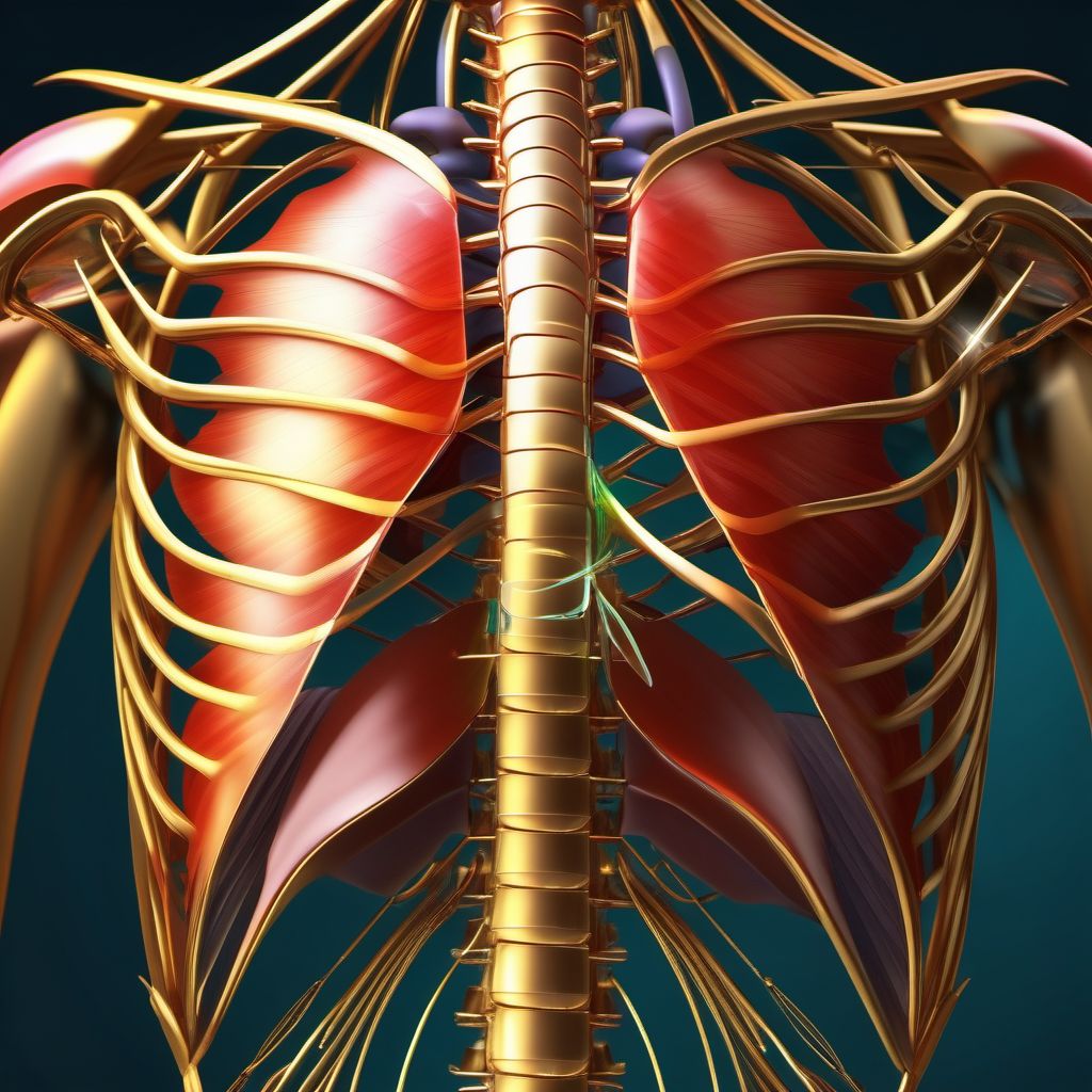 Unspecified superficial injury of unspecified parts of thorax digital illustration