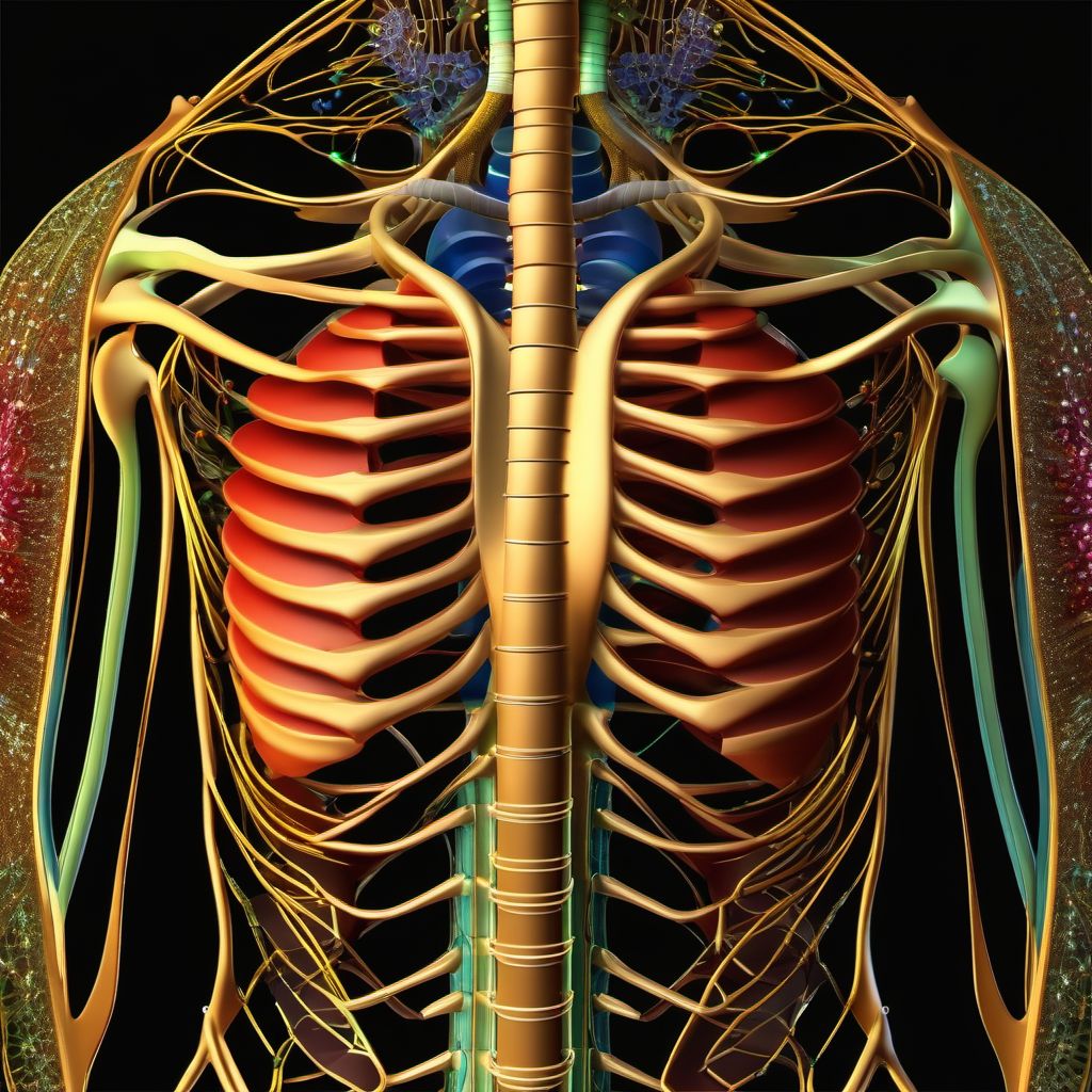 Superficial foreign body of unspecified parts of thorax digital illustration