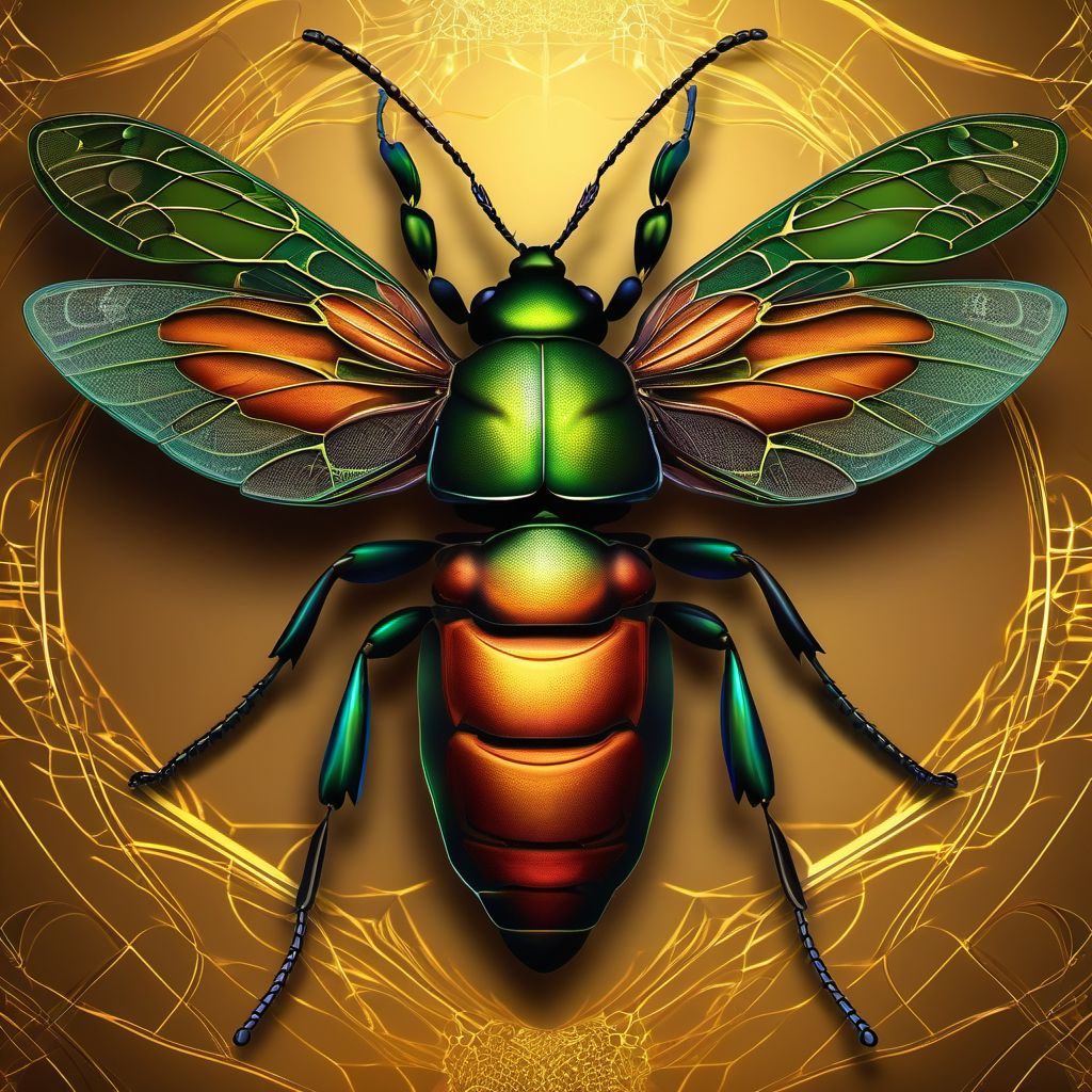 Insect bite (nonvenomous) of unspecified parts of thorax digital illustration