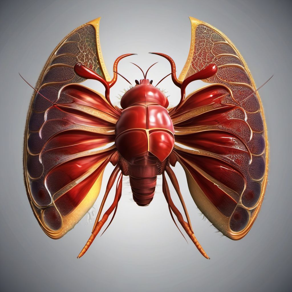 Open wound of thorax digital illustration