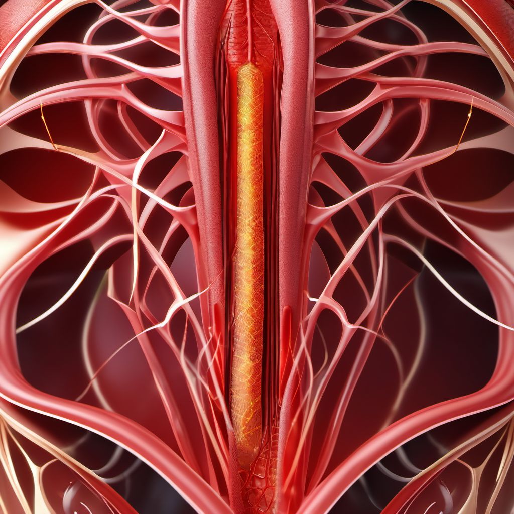 Laceration without foreign body of front wall of thorax without penetration into thoracic cavity digital illustration