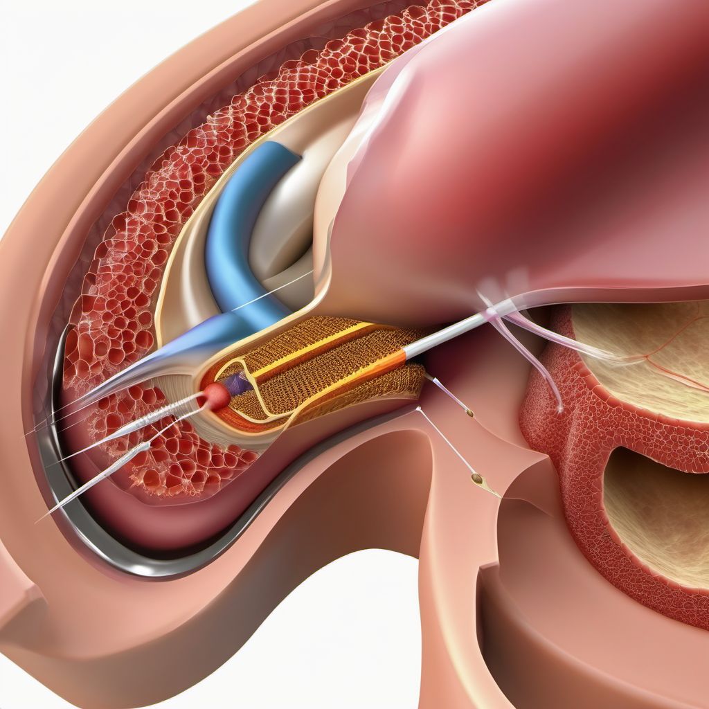 Puncture wound without foreign body of front wall of thorax with penetration into thoracic cavity digital illustration