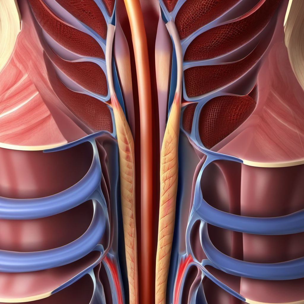 Puncture wound without foreign body of right front wall of thorax with penetration into thoracic cavity digital illustration