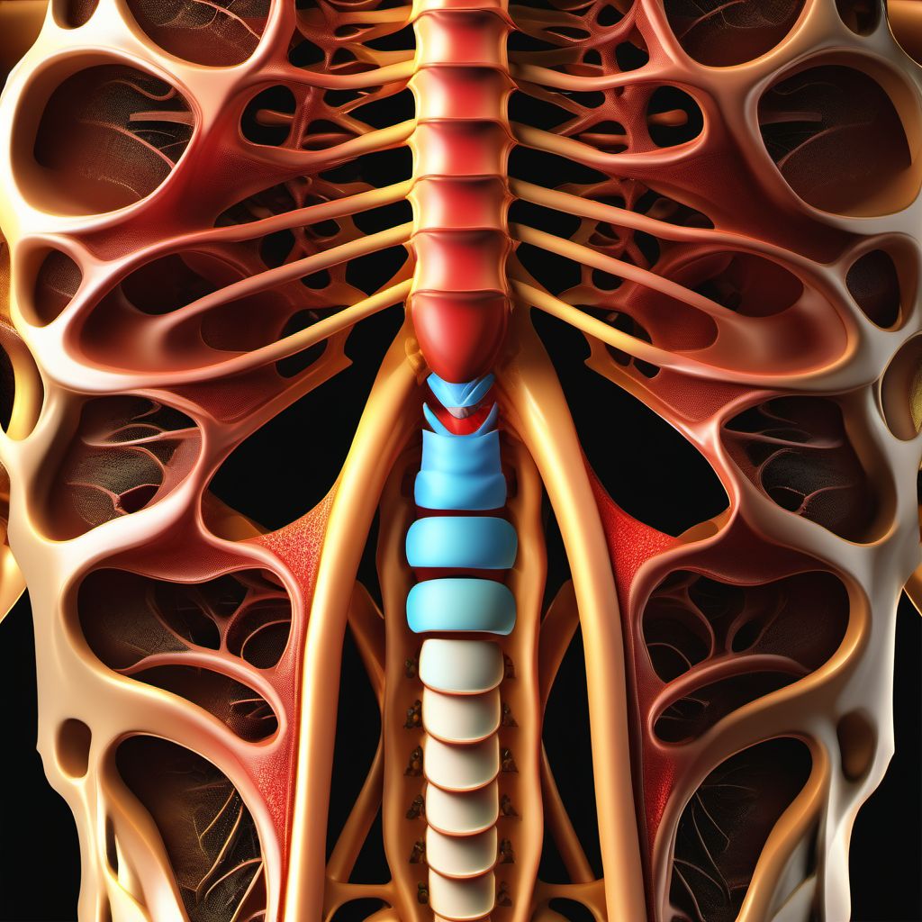 Open bite of unspecified front wall of thorax with penetration into thoracic cavity digital illustration