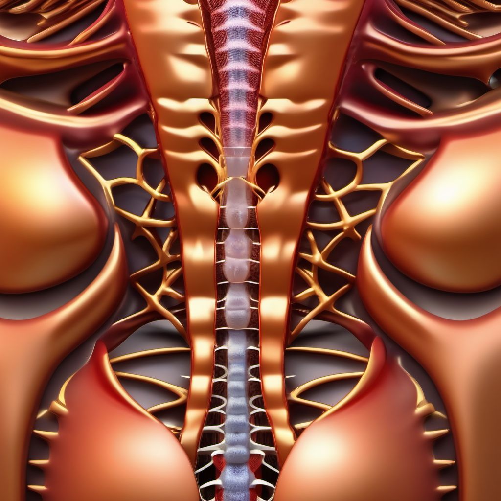 Open bite of back wall of thorax with penetration into thoracic cavity digital illustration